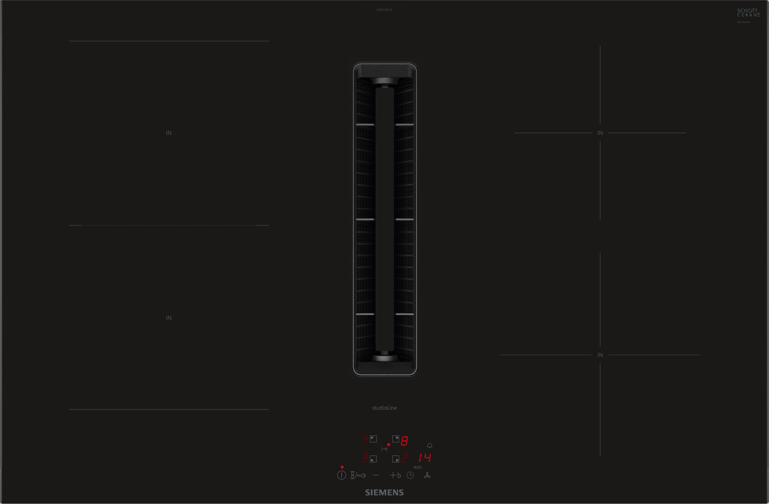SIEMENS hob with integrated extractor iQ300 ED877BS16E