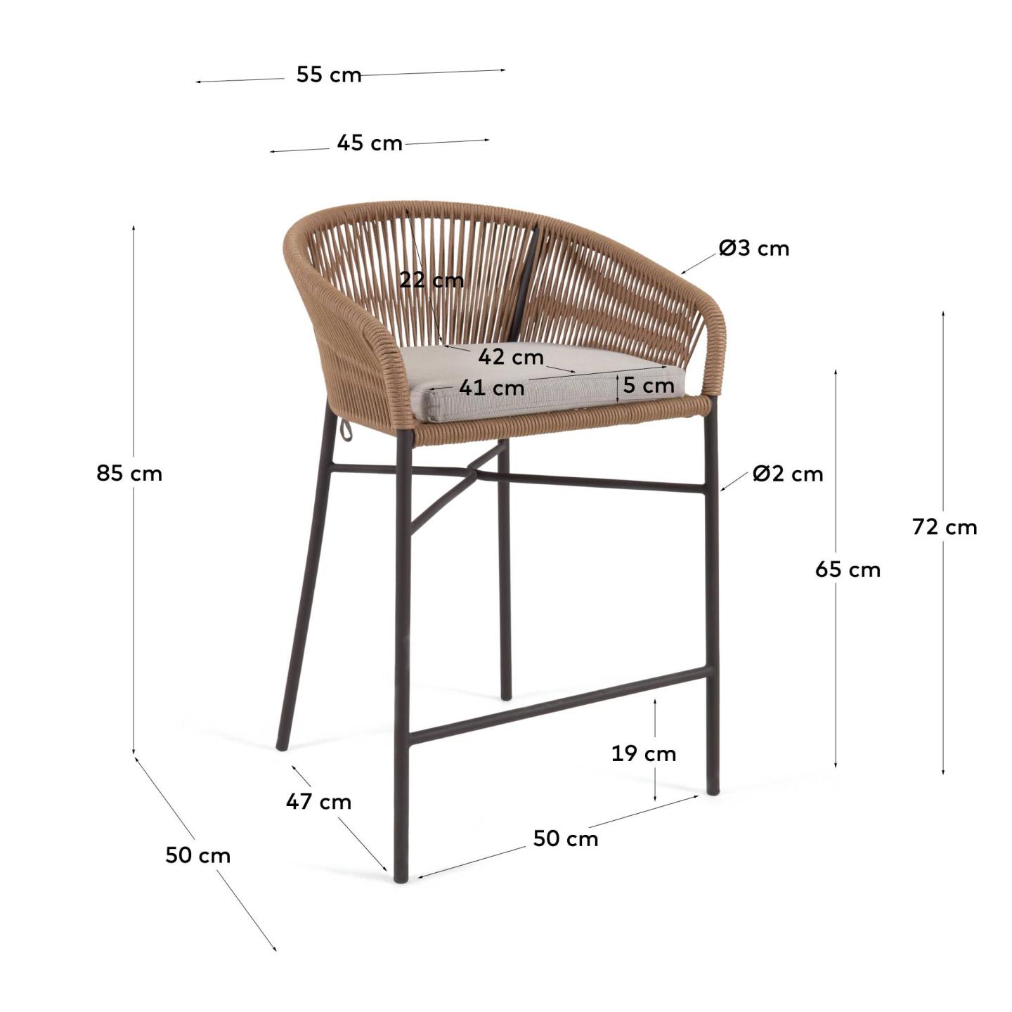 KAVE HOME Barstuhl Outdoor YANET