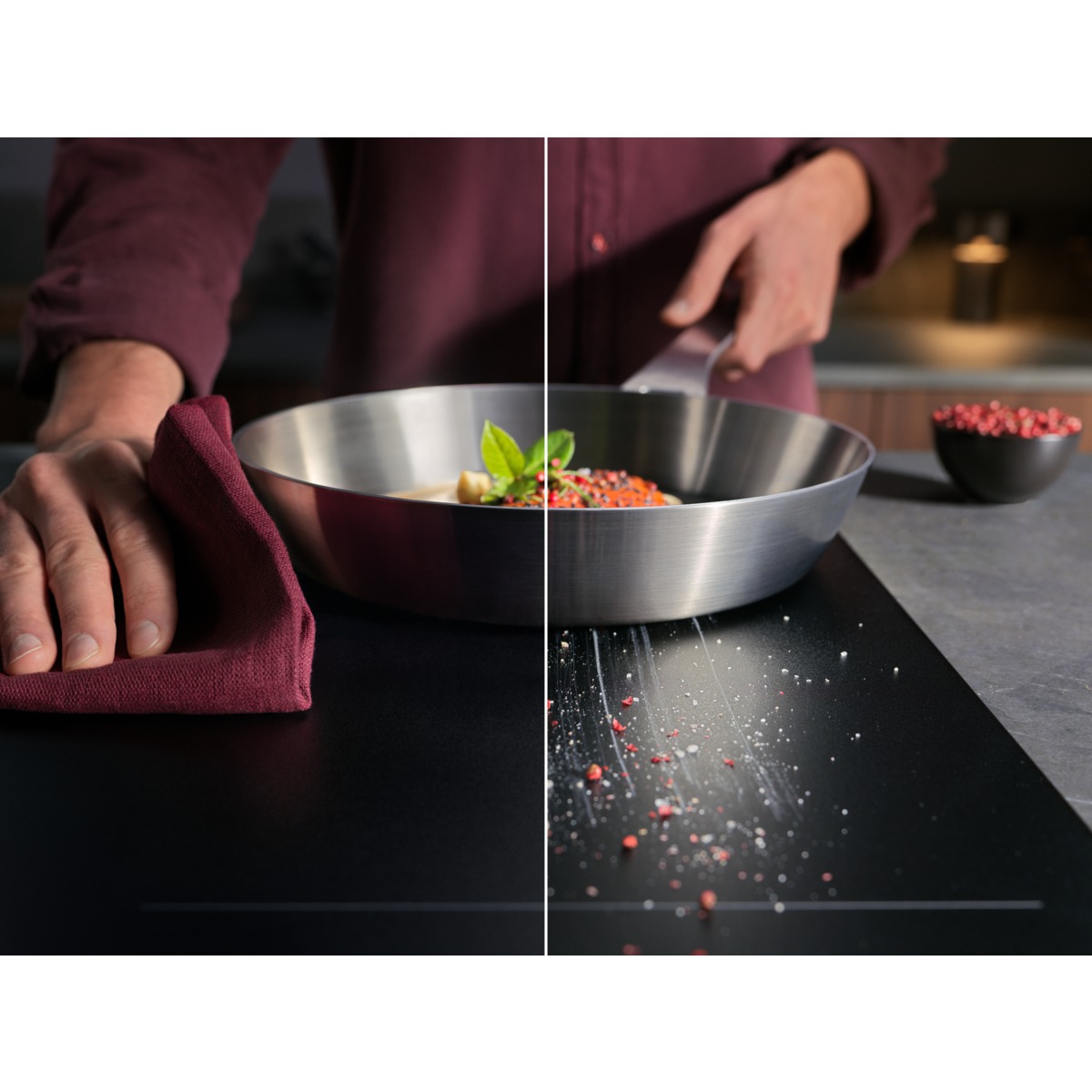 AEG hob with integrated extractor fan XCD6847AS