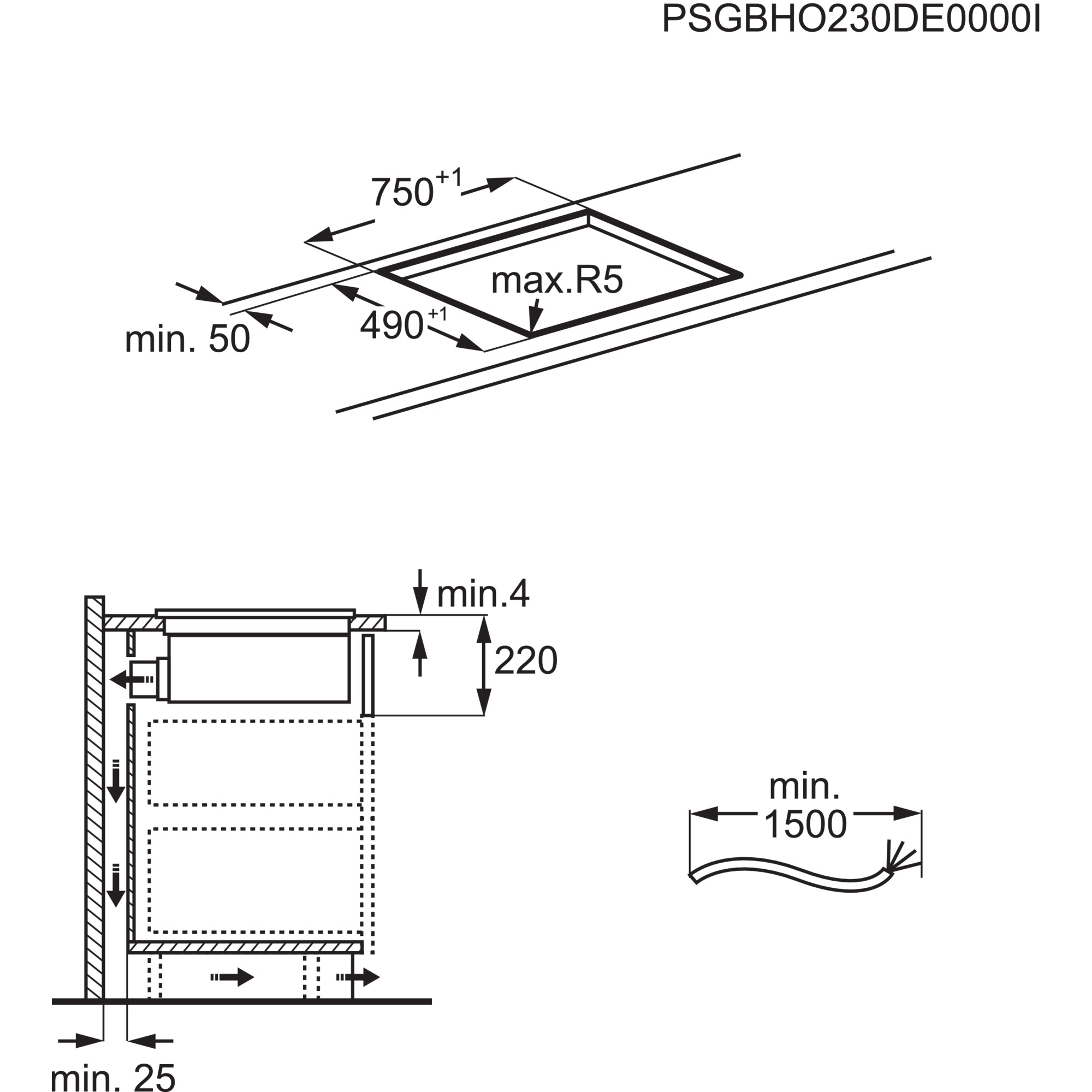 AEG hob with integrated extractor fan GC8454K